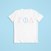 Gamma Phi Delta in Words Short Sleeve Shirt - White